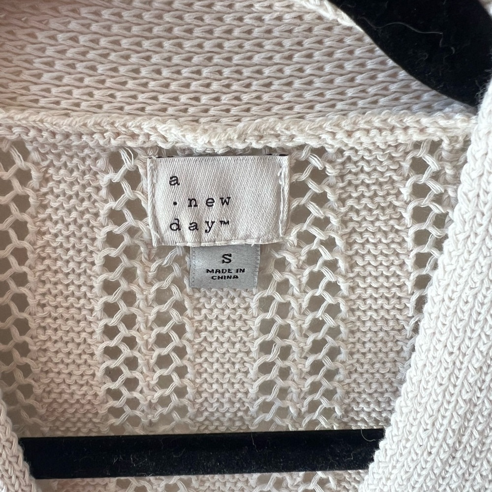 a new day Women's Cream Open-Knit Cardigan - Picture 2 of 3